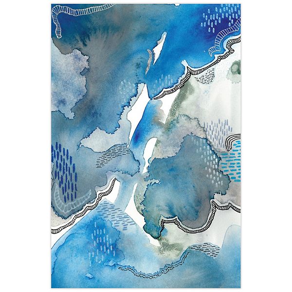 Empire Art Direct Subtle Blues I Glass Wall Art Empire Art Direct