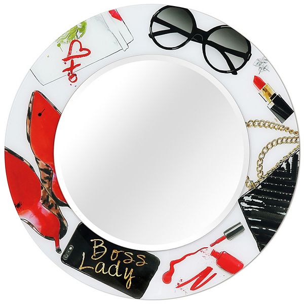 Boss Lady Round Beveled Mirror Empire Art Direct