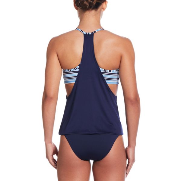 Women's Nike Off Stripe Layered Tankini Swim Top Nike