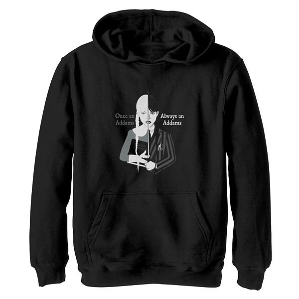 Girls 7-16 Wednesday Once An Addams Always An Addams Graphic Hoodie Licensed Character