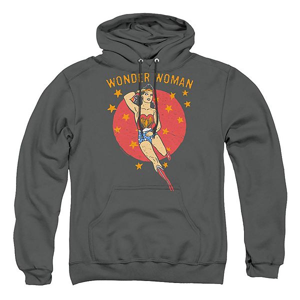 Стильное и официально лицензированное худи для взрослых DC Comics Wonder Woman Circle, 50% хлопок и 50% полиэстер Licensed Character