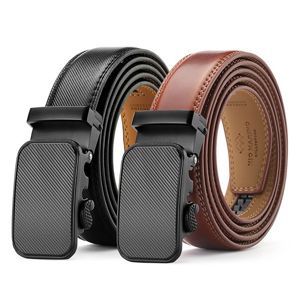 Men's Indented Designer 2 Pack Ratchet Belt Mio Marino