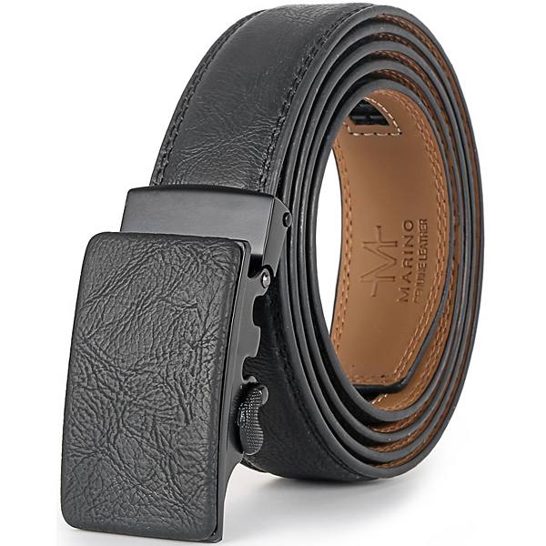 Men's Rumpled Leather Designer Ratchet Belt Mio Marino