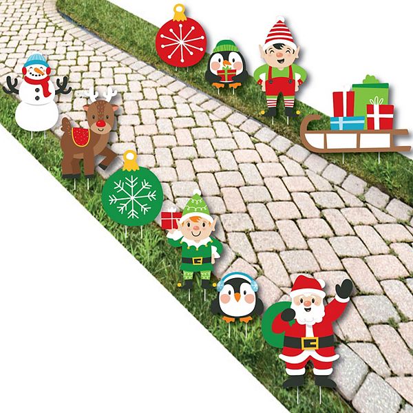 Big Dot of Happiness Very Merry Christmas Lawn Outdoor Holiday Santa Claus Yard Decor 10 Pc Big Dot of Happiness