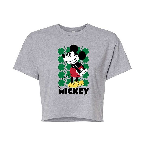 Disney's Mickey Mouse Juniors' Clover Cropped Tee Disney