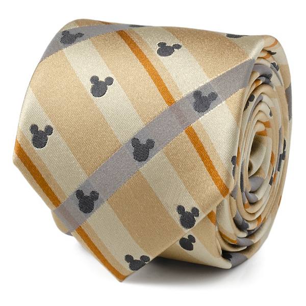 Mickey Silhouette Tan Plaid Tie Altr/Ego