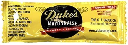 Dukes Mayonnaise Packets 50 Pack. Sugar-Free, Low Carb, Gluten Free Individual Servings of Real Mayo. Great-Tasting and Full of Omega-3s in Tear-Open, Disposable Condiment Packs! Perfect for Parties! SUPOOBE