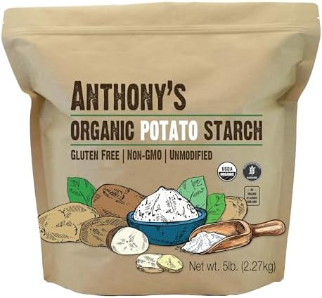 Anthony's Organic Potato Starch, Unmodified, 5 lb, Gluten Free & Non GMO, Resistant Starch Anthony's