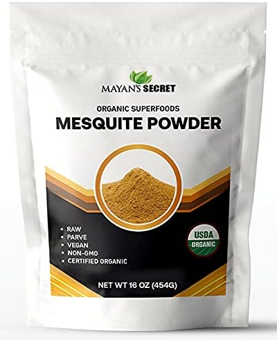 Mesquite Powder USDA Certified Non GMO, Vegan Protein Superfood Natural Fiber - Perfect for Smoothies and Baking 16 Ounces Mayan's Secret