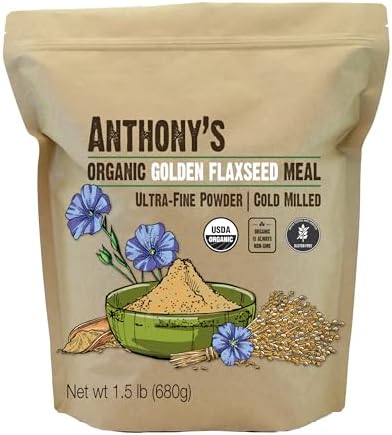 Anthony's Organic Golden Flaxseed Meal, 1.5 lb, Gluten Free, Non-GMO, Vegan Anthony's