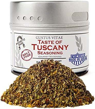 Taste of Tuscany Seasoning | Salt Free| Gourmet Spice Blend | Non GMO, All Natural | Artisanal Seasoning Mix | Handmade in Small Batches in USA | Magnetic Tin | GLP-1 Friendly | Gustus Vitae | #71 Gustus Vitae