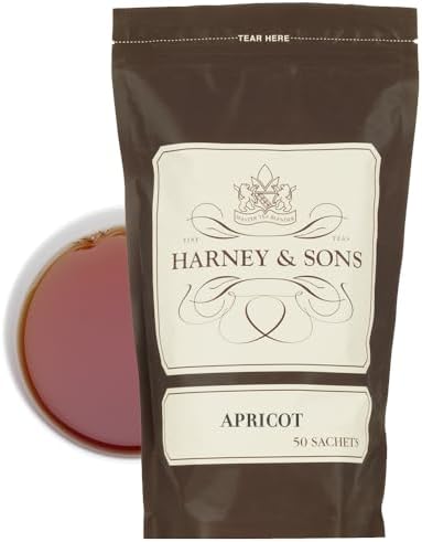 Черный чай с абрикосом, 50 пакетиков, фруктовый чай из китайского чая Harney & Sons