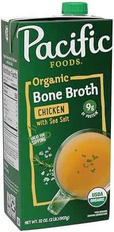 Pacific Foods Organic Chicken Bone Broth With Sea Salt, 32 oz Carton Pacific Foods