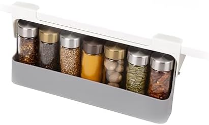 Joseph Joseph Spice Rack Organizer - Under-Shelf Kitchen Cabinet Storage Solution for Spices, Grey Joseph Joseph