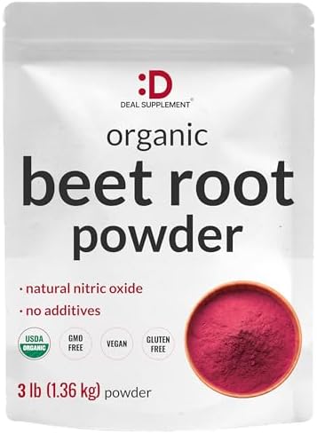 Organic Beet Root Powder, 3lbs – Raw Superfood Vegetable – Natural Nitric Oxide Supplement – Supports Pre Workout Energy, Heart, & Immune Health – Non-GMO, Vegan Deal Supplement