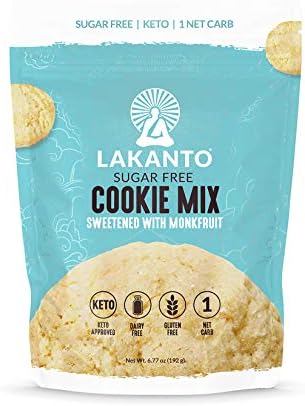 Lakanto Sugar Free Cookie Mix - Monk Fruit Sweetener, 1g Net Carb, Gluten Free, Dairy Free, Keto Diet Friendly, Delicious Snack, Almond Flour, Baking Mix (12 Servings) Lakanto