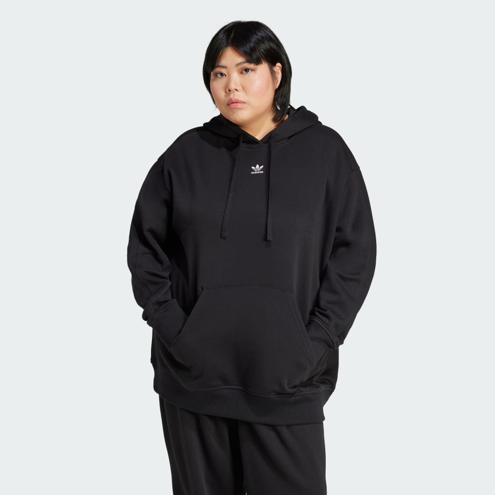 Удобное флисовое худи oversize от adidas Essentials (большие размеры) для отдыха на диване Adidas Originals