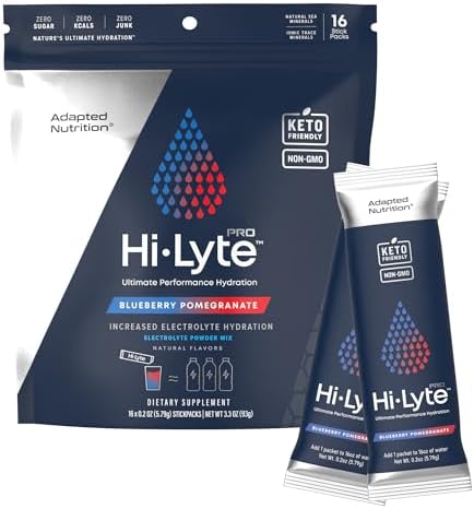 Электролитные пакеты Hi-Lyte Pro для гидратации - 16 индивидуальных порций с ароматом асаи | Без сахара, углеводов и калорий Adapted Nutrition