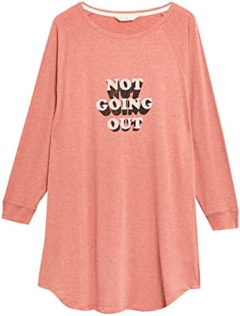 Marks & Spencer Women's Loungewear ''Not Going Out' Slogan Long Sleeve Nightshirt Marks & Spencer