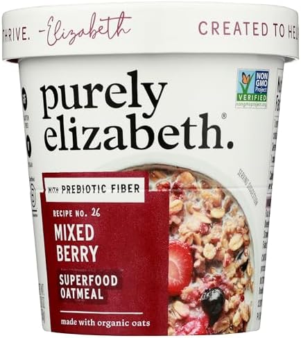 PURELY ELIZABETH Dark Chocolate Chunk Superfood Oatmeal Cup, 1.76 OZ Purely elizabeth.