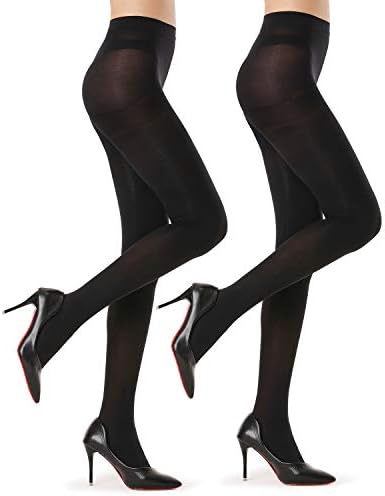 G&Y 2 Pairs Semi Opaque Tights for Women - 40D Microfiber Control Top Pantyhose G&Y