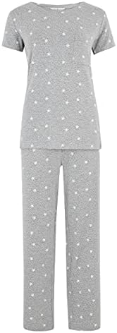 Marks & Spencer womens Super Soft Star Print Short Sleeve Long Pant Pajama Set Marks & Spencer