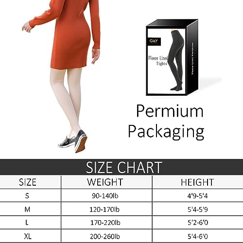 G&Y Fleece Lined Tights for Women -200D Therma Leggings Opaque Warm Winter Pantyhose G&Y