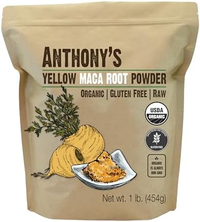 Anthony's Organic Maca Root Powder, 1 lb, Gelatinized for Enhanced Bioavailability, Gluten Free, Non GMO Anthony's