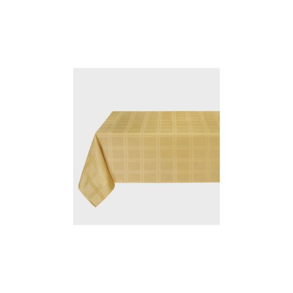 Kate Aurora Plaid & Tartan Stain Resistant & Spill-Proof Fabric Tablecloth - 60x120, Gold Kate Aurora