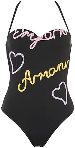 Emporio Armani Women's Standard One-Piece Embroidery Signature Swimsuit Emporio Armani