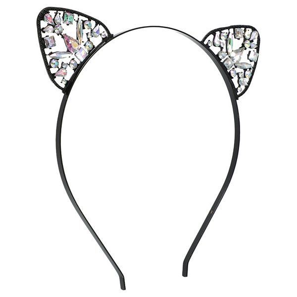 1 Pcs Elegant Faux Diamond Cat Ears Headband For Women Girls Unique Bargains