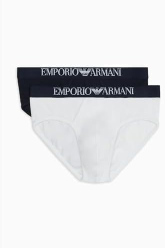 Emporio Armani Men's Ribbed Stretch Cotton 2-Pack Brief Emporio Armani