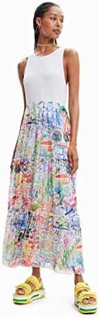 Desigual Women's Long Combination Tulle Dress Desigual