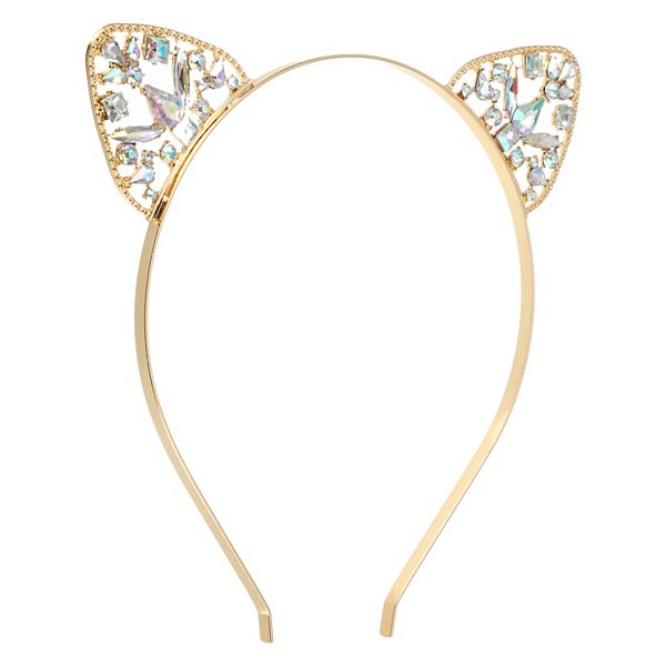 1 Pcs Elegant Faux Diamond Cat Ears Headband For Women Girls Unique Bargains