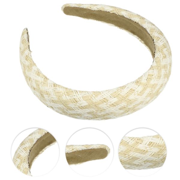 1 Pcs Elegant Foam Raffia Straw Headband For Women Unique Bargains