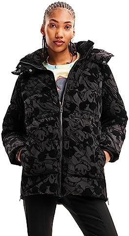 Desigual Women's Woman Woven Padded Long Overcoat Desigual