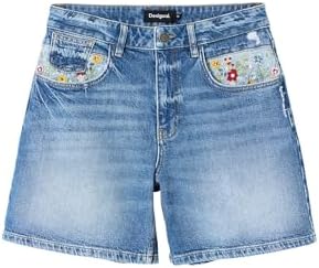 Desigual Women's Embroidered Denim Shorts Desigual