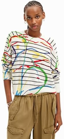 Desigual Women's Short Striped Arty Pullover Desigual