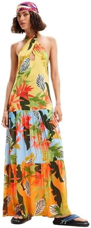 Desigual Women's Tropical Halter Neck Maxi Dress Desigual