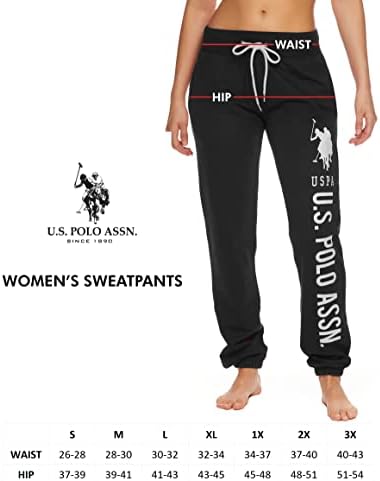 U.S. Polo Assn. Womens Sweatpants - Women Joggers Sweats with Logo Print - French Terry Poly-Cotton U.S. Polo Assn.