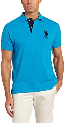 U.S. Polo Assn. Men's Short-Sleeve Polo Shirt with Applique, Casual Summer Slim Fit Polo Shirt With Contrast Color U.S. Polo Assn.