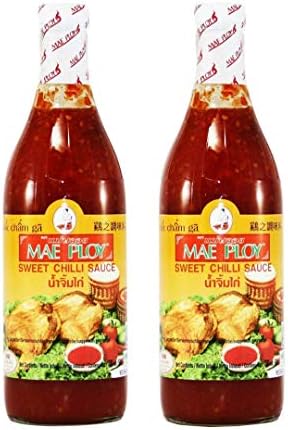 Gluten Free Sweet Chilli Sauce by Mae Ploy, 12 Oz Perfect Dipping Sauce for Spring Rolls, Pack of 2, Product of Thailand Foxcup