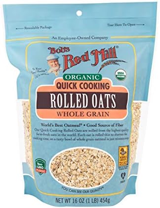 Bob's Red Mill Organic Quick Cooking Rolled Oats 1 lb (Pack of 3) Bob's Red Mill