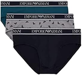 Emporio Armani Men's Core Logoband Brief - 3 Pack, 1117343, Marine/Mediterranean, XL Emporio Armani