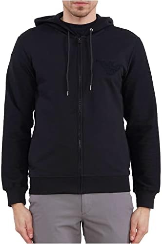 Emporio Armani Men's Textured Terry Jacket with Hood Emporio Armani