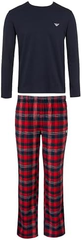 Emporio Armani Men's Tartan Flannel Long Pajamas Emporio Armani