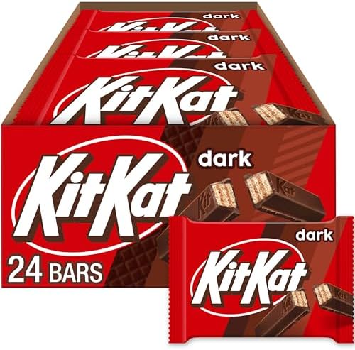 Шоколадные вафельные батончики KIT KAT с темным шоколадом, 24 шт. по 42 г, кошерные, индивидуальная упаковка Kit Kat