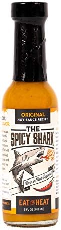 The Spicy Shark Original Hot Sauce - Vegan, Gluten Free and Made in the USA - Brand Featured on Hot Ones The Spicy Shark