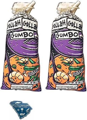 Gullah Gourmet Gumbo Gluten Free - 2/11 oz American Mart Ribbon Wining Mix - Great w/Shrimp - Chicken - Andouille - Kielbasa - Enjoy a Charleston South Carolina Mixture - feeds up to 6 w/SC Magnet Gullah Gourmet