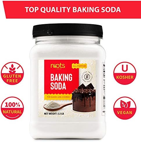 Roots Circle Baking Soda Bulk | 1 x 35.2oz Large Airtight Container | Pure Sodium Bicarbonate for Cooking, Baking, Cleaning, Laundry, Deodorizing, Gardening | Gluten Free, All-Natural Food Grade Roots Circle